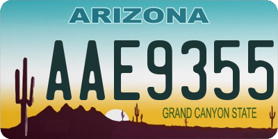 AZ license plate AAE9355