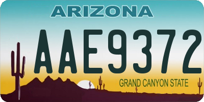 AZ license plate AAE9372