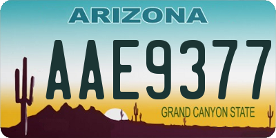 AZ license plate AAE9377