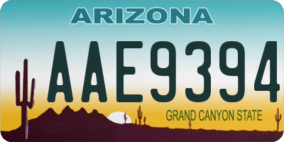 AZ license plate AAE9394