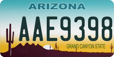 AZ license plate AAE9398
