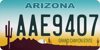 AZ license plate AAE9407