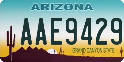 AZ license plate AAE9429