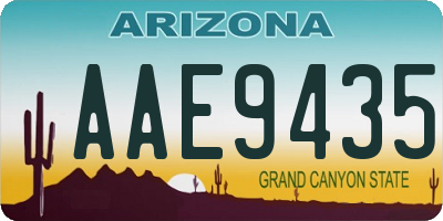 AZ license plate AAE9435