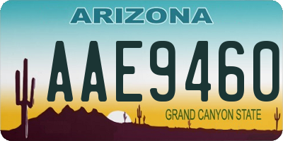 AZ license plate AAE9460