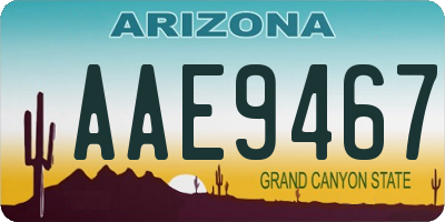 AZ license plate AAE9467