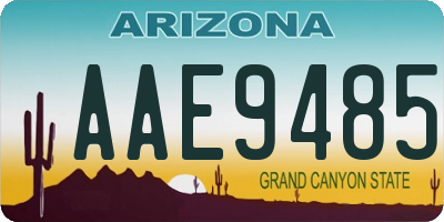 AZ license plate AAE9485