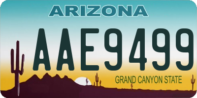 AZ license plate AAE9499
