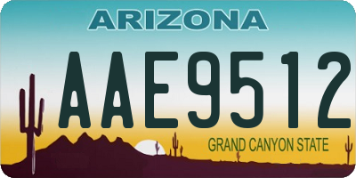 AZ license plate AAE9512