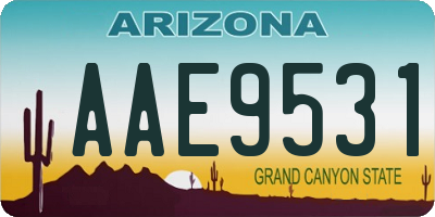 AZ license plate AAE9531