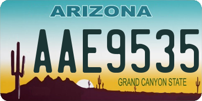 AZ license plate AAE9535