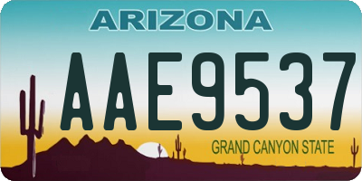 AZ license plate AAE9537