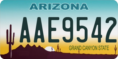 AZ license plate AAE9542