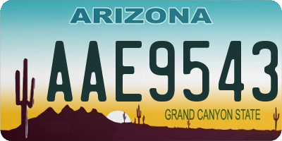 AZ license plate AAE9543