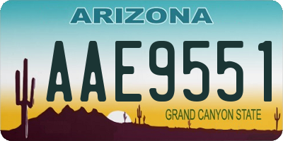 AZ license plate AAE9551