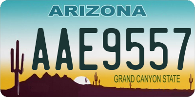 AZ license plate AAE9557