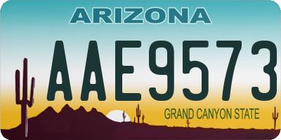 AZ license plate AAE9573
