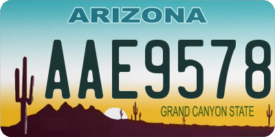 AZ license plate AAE9578