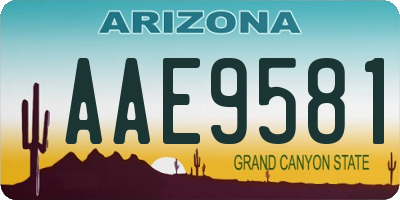 AZ license plate AAE9581