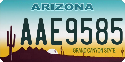 AZ license plate AAE9585