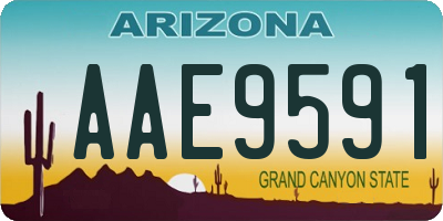 AZ license plate AAE9591