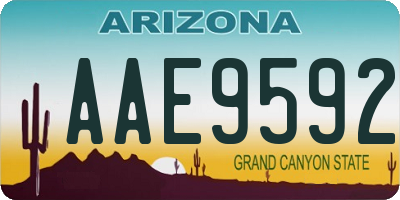 AZ license plate AAE9592