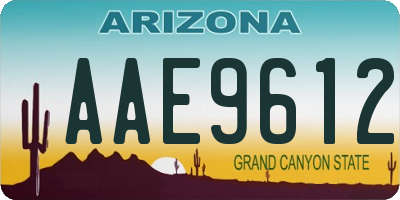 AZ license plate AAE9612