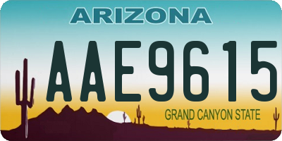 AZ license plate AAE9615