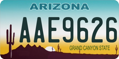 AZ license plate AAE9626