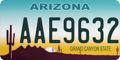AZ license plate AAE9632