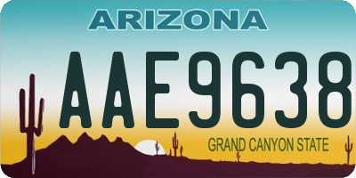 AZ license plate AAE9638