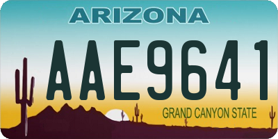 AZ license plate AAE9641