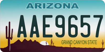 AZ license plate AAE9657