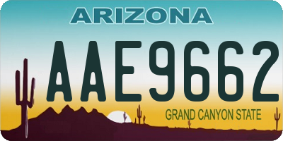 AZ license plate AAE9662