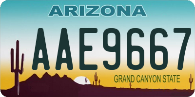 AZ license plate AAE9667