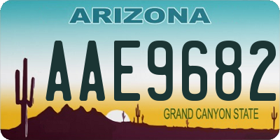 AZ license plate AAE9682