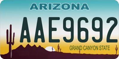 AZ license plate AAE9692