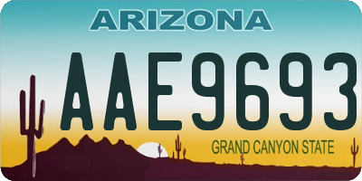 AZ license plate AAE9693