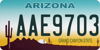 AZ license plate AAE9703