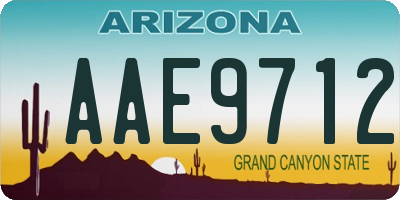 AZ license plate AAE9712