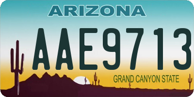 AZ license plate AAE9713