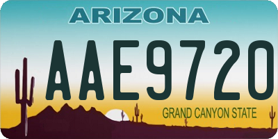AZ license plate AAE9720