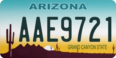 AZ license plate AAE9721