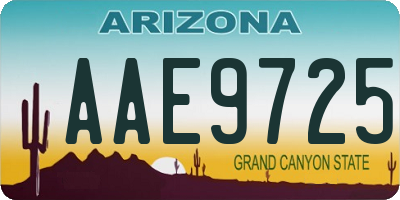 AZ license plate AAE9725