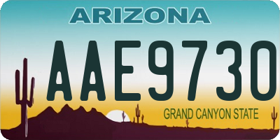 AZ license plate AAE9730