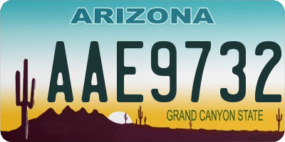 AZ license plate AAE9732