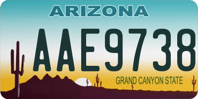 AZ license plate AAE9738