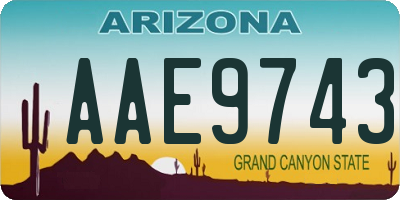 AZ license plate AAE9743