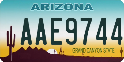 AZ license plate AAE9744