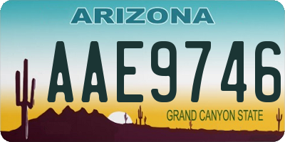 AZ license plate AAE9746